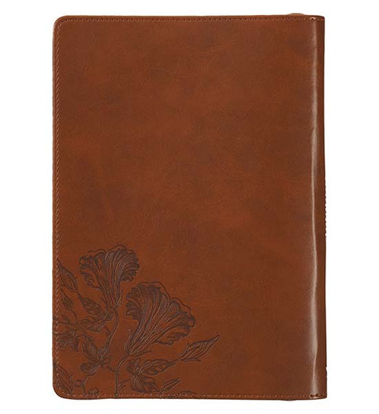 Amazing Grace Journal | Natural Canvas & Brown Faux Leather