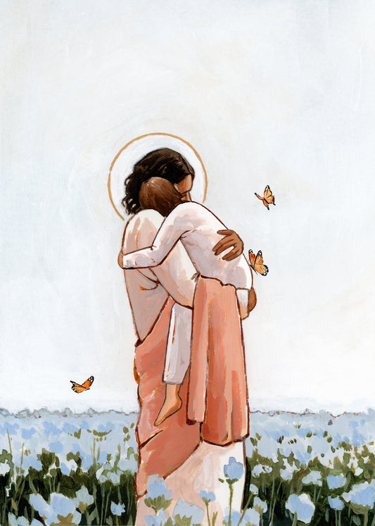 Among the Forget Me Nots Print, Young Boy | 5x7
