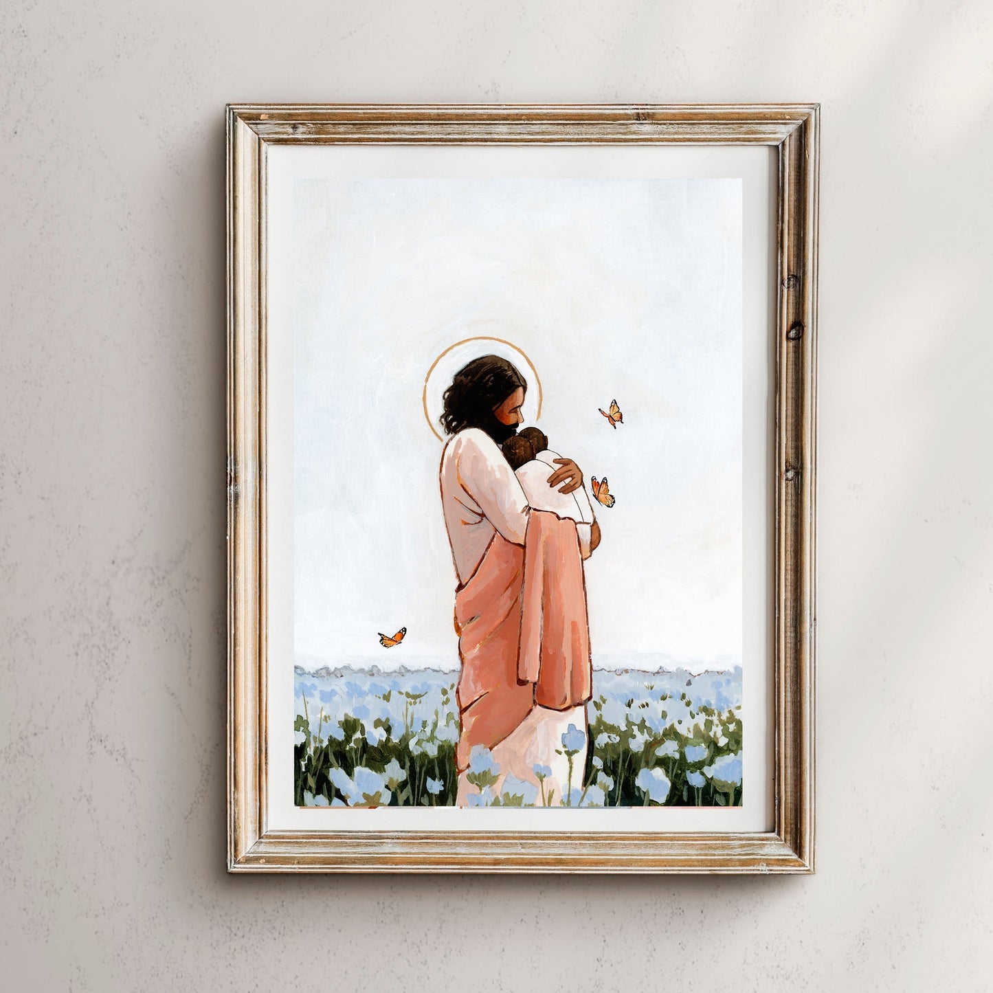 Among the Forget Me Nots Print, Baby Twins | 5x7