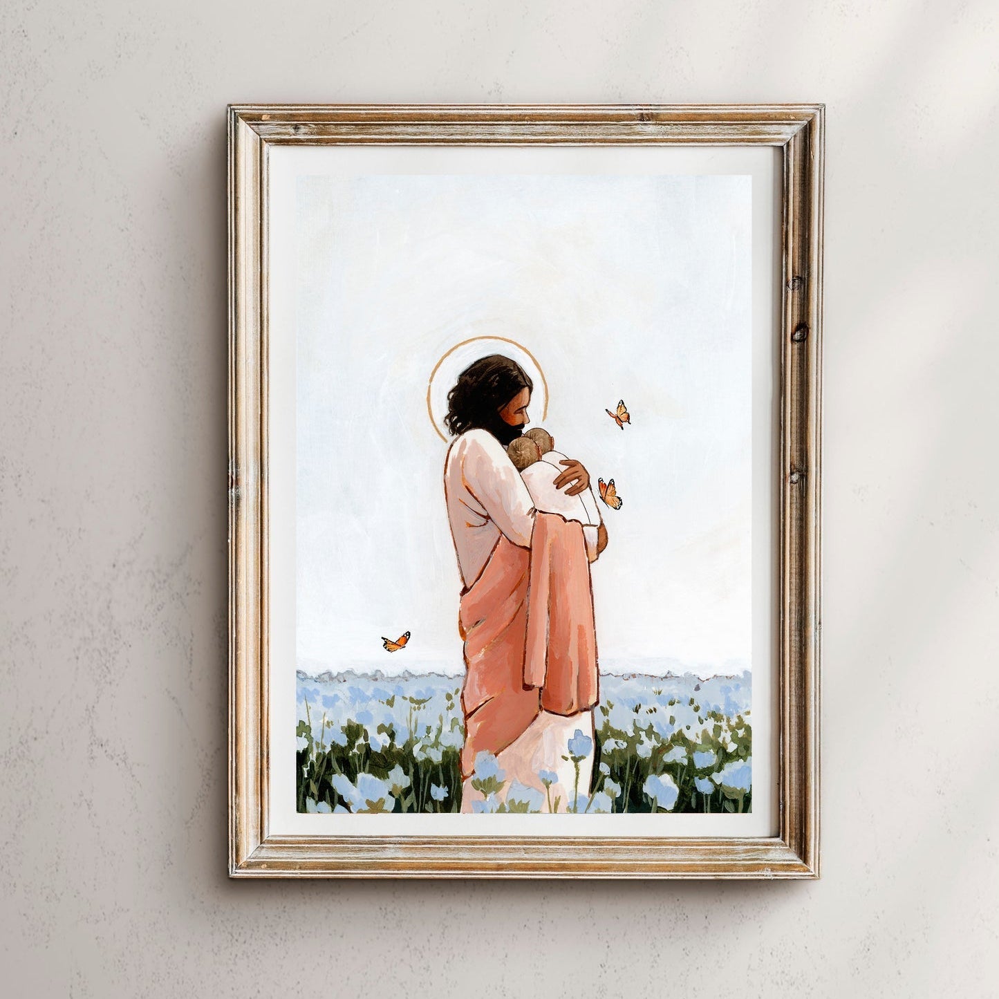 Among the Forget Me Nots Print, Baby Twins | 5x7