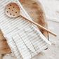 Striped Tea Towel with Ruffle, Tan - Heartfelt Gift Box