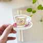 Yellow teacup sticker - Heartfelt Gift Box