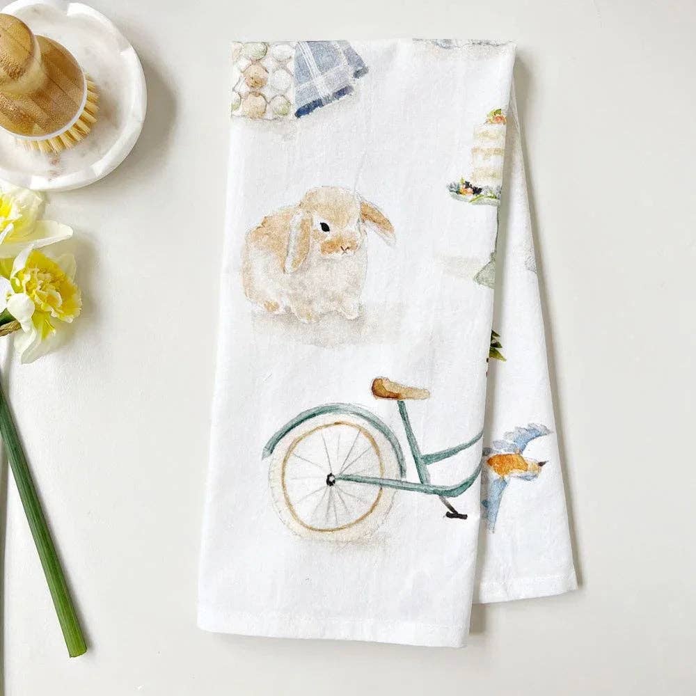 Springtime cotton flour sack tea towel - Heartfelt Gift Box