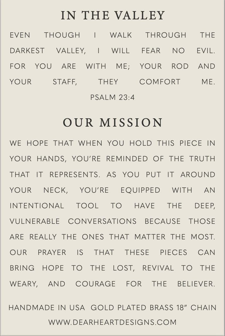 In the Valley Necklace | Psalm 23:4