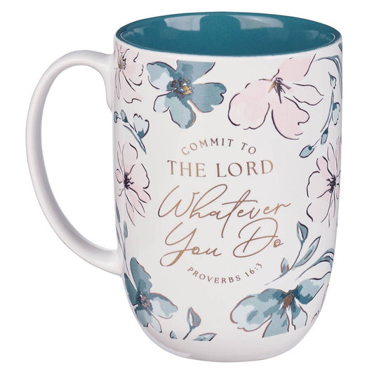 Teal Mug | Commit to the Lord Prov. 16:3 - Heartfelt Gift Box