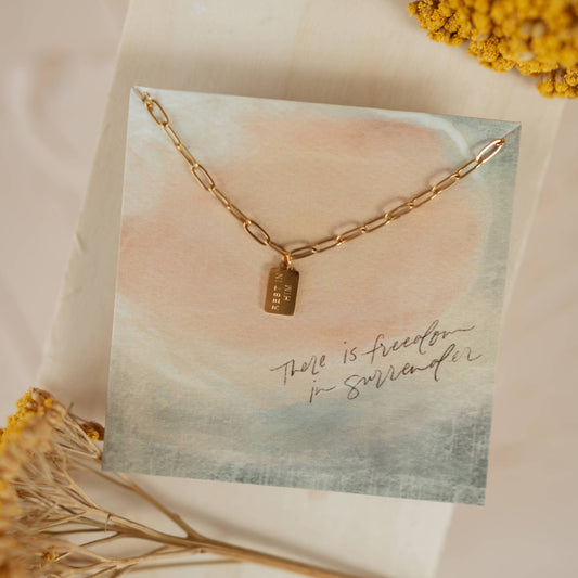 Rest in Him Mini Tag Necklace