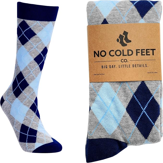 Men's Socks | Blue and Gray Argyle