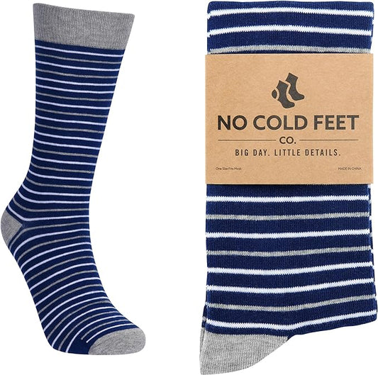 Men's Socks | Navy, White, and Gray Stripes