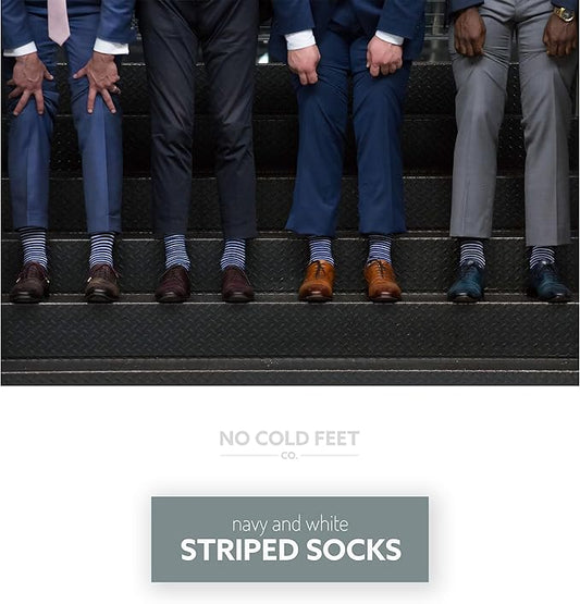 Men's Socks | Navy, White, and Gray Stripes