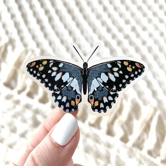 Blue Speckled Butterfly Sticker