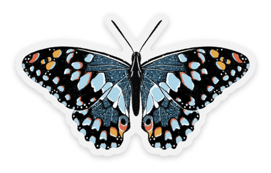 Blue Speckled Butterfly Sticker