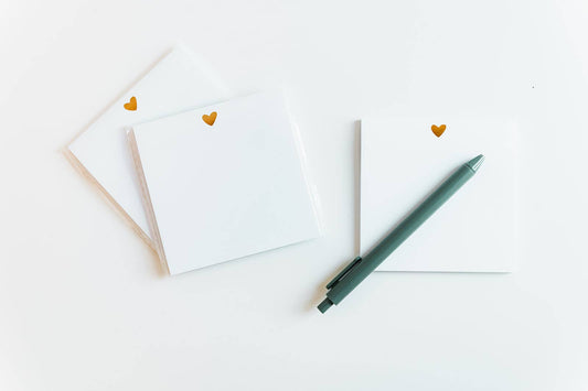 Gold Foil Heart Sticky Notes