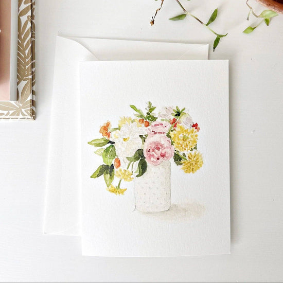 Hobnail bouquet notecard - Heartfelt Gift Box