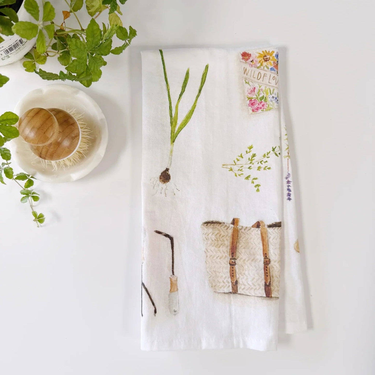 Garden cotton flour sack tea towel - Heartfelt Gift Box