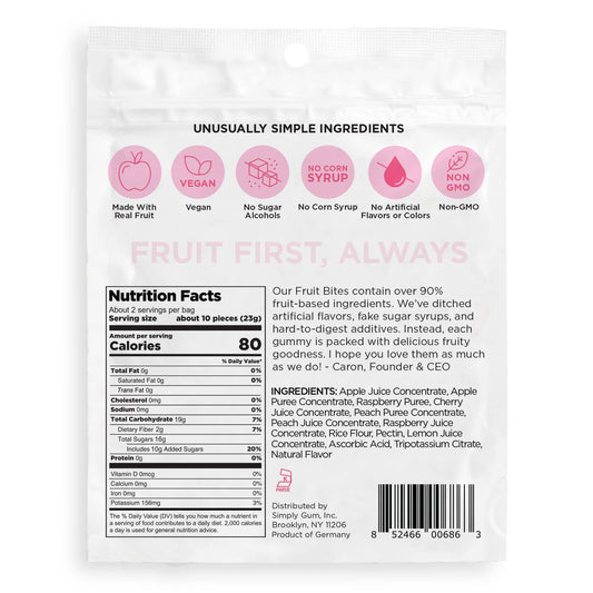 Fruit Bites | Peach Raspberry, 1.8 oz Bags