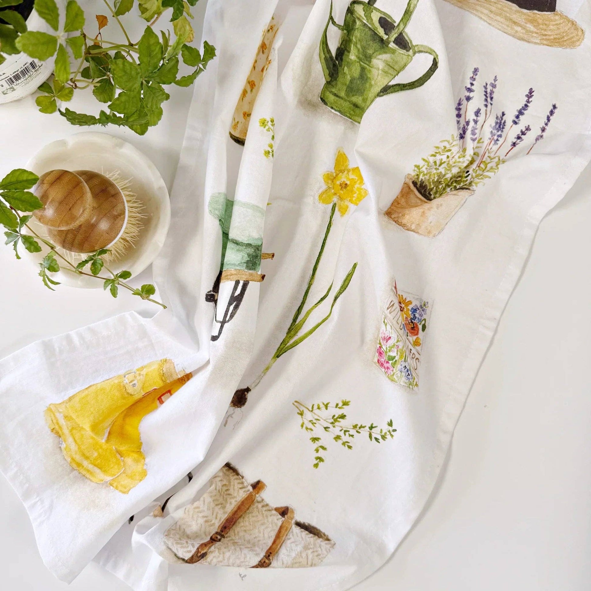 Garden cotton flour sack tea towel - Heartfelt Gift Box