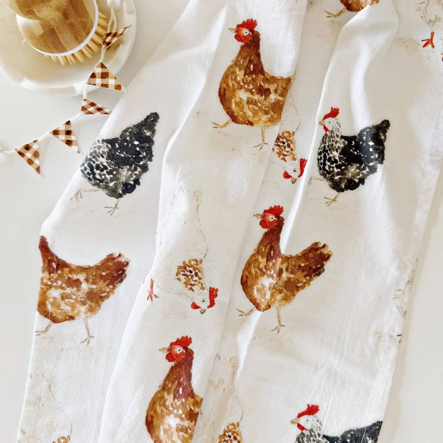 Chickens cotton flour sack tea towel - Heartfelt Gift Box