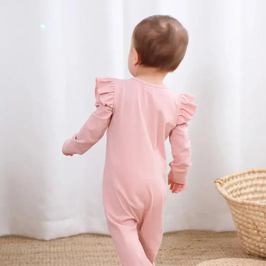 Pink Ruffle Romper Sleeper | 0-3 month - Heartfelt Gift Box