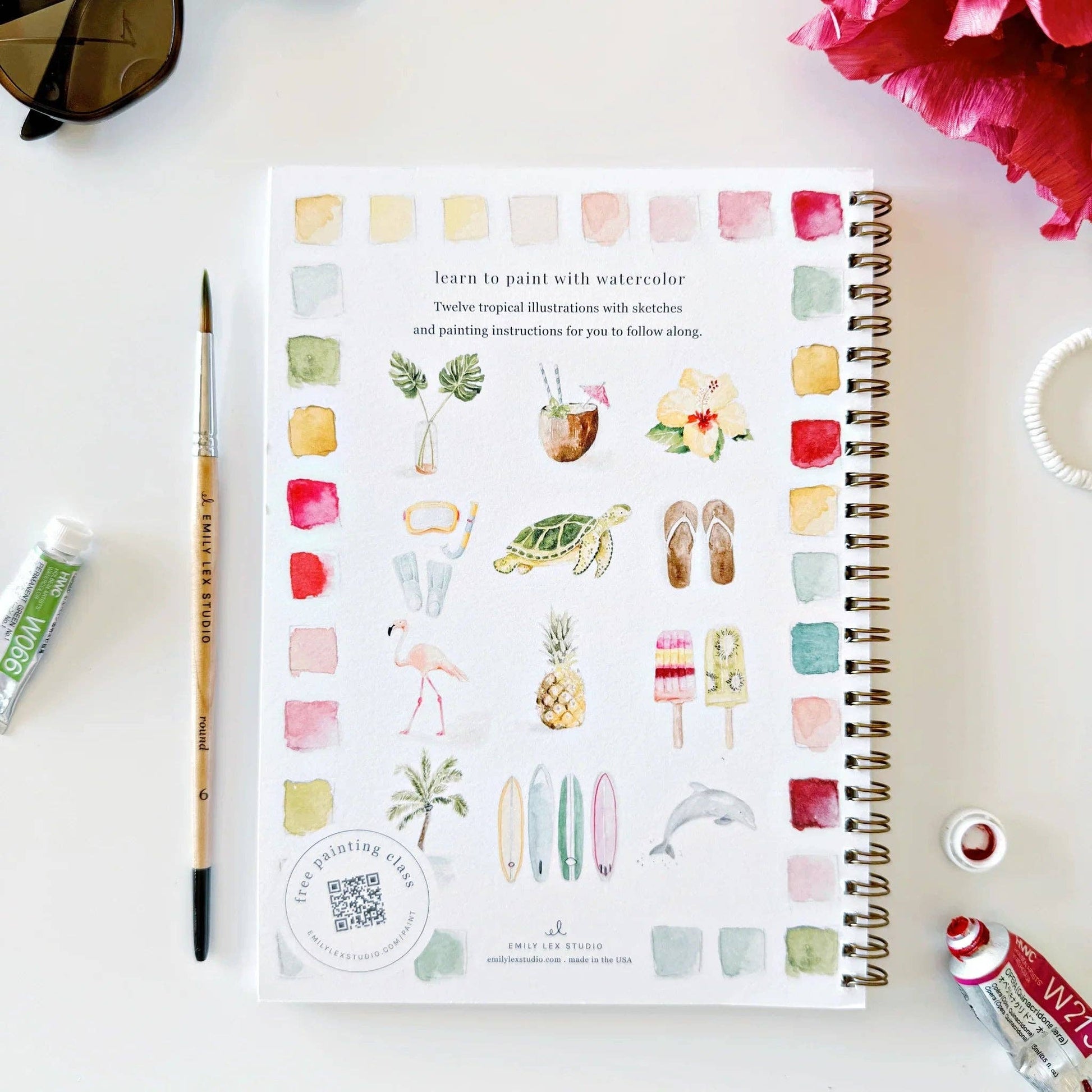 Tropical watercolor workbook - Heartfelt Gift Box