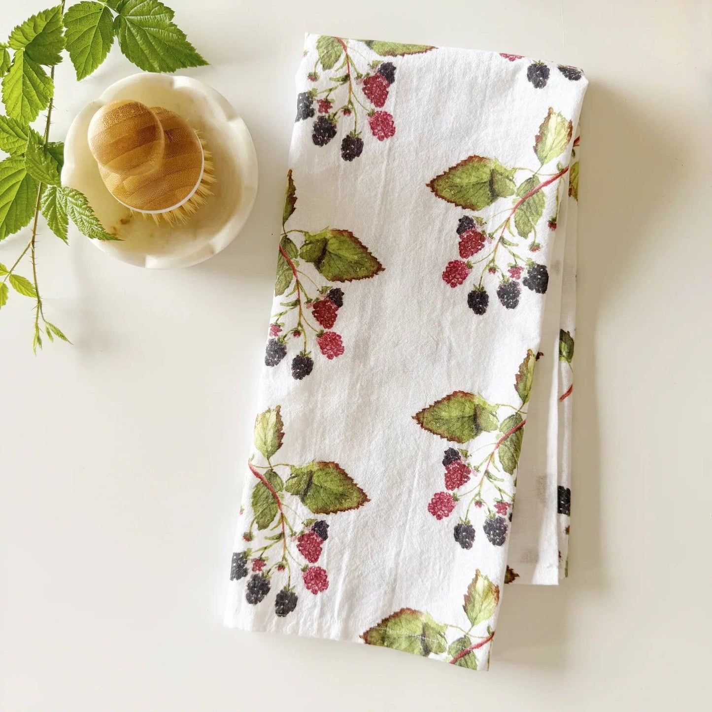 Blackberry cotton flour sack tea towel - Heartfelt Gift Box
