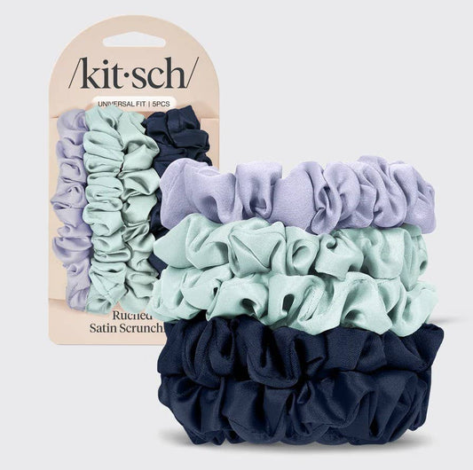 Ruched Satin Scrunchies Set | Garden Bouquet