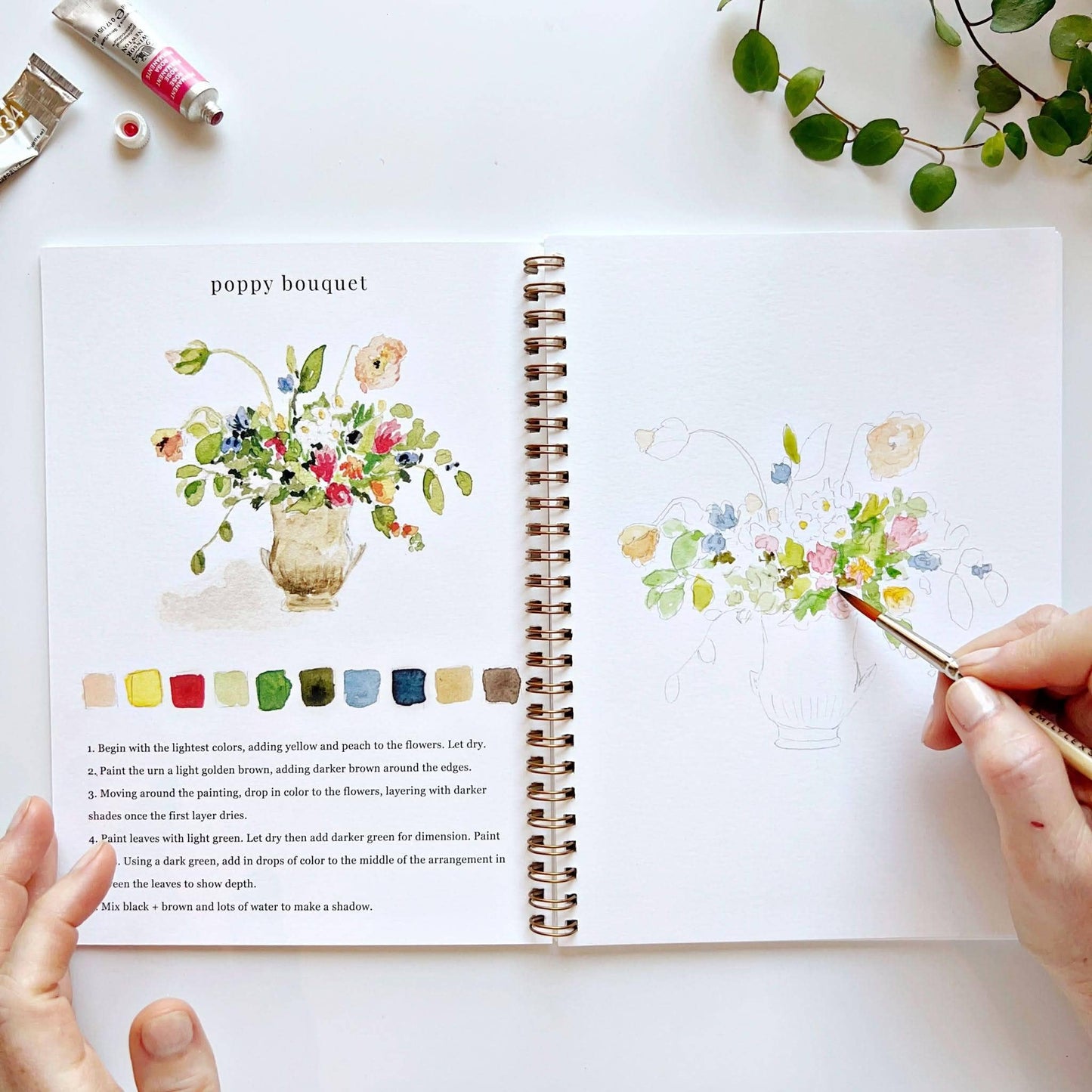 Bouquets watercolor workbook - Heartfelt Gift Box