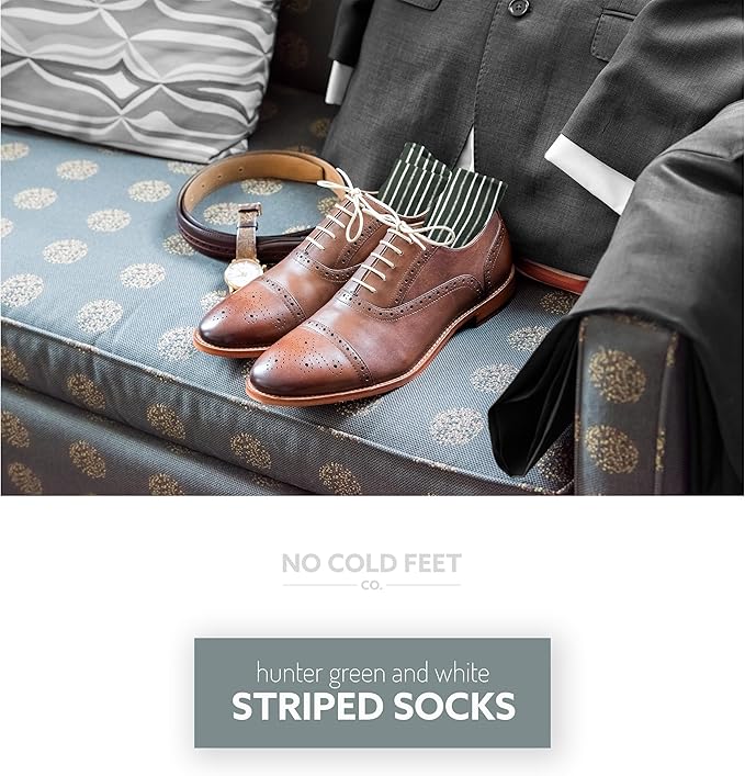 Men's Socks | Hunter Green with White Stripes