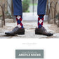 Men's Socks | Burgundy and Navy Argyle