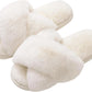 Women's Fuzzy Slippers | White, 8.5-9.5