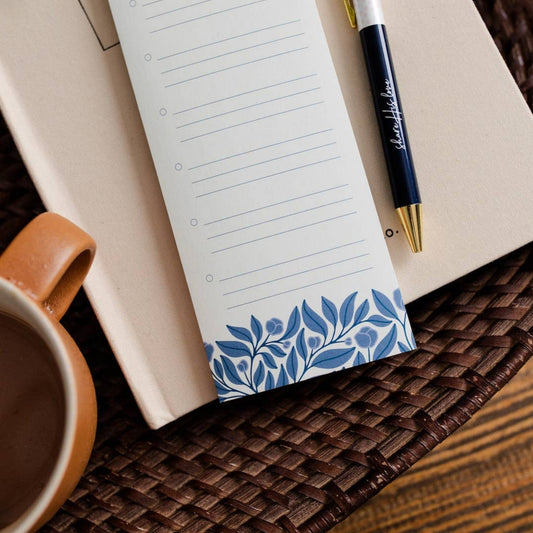Prayer List Notepad, French Blue Floral - Heartfelt Gift Box