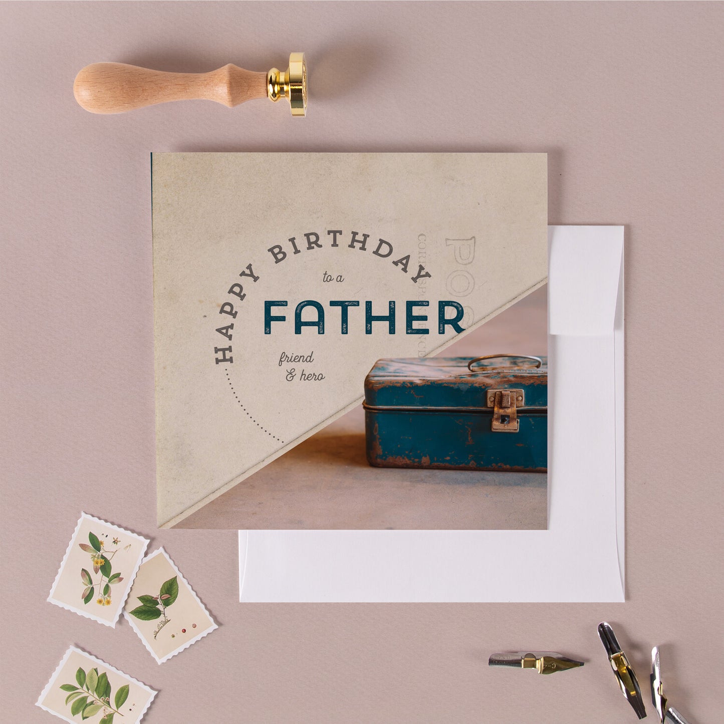Father Birthday Greeting Card - Heartfelt Gift Box