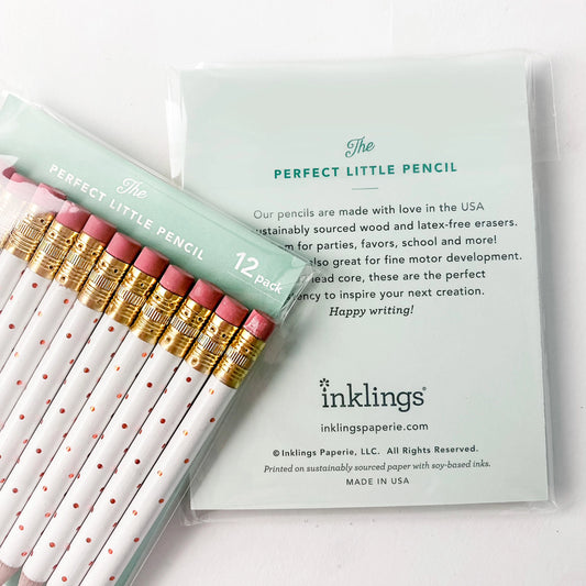 Gold Dot Mini Pencils - Heartfelt Gift Box